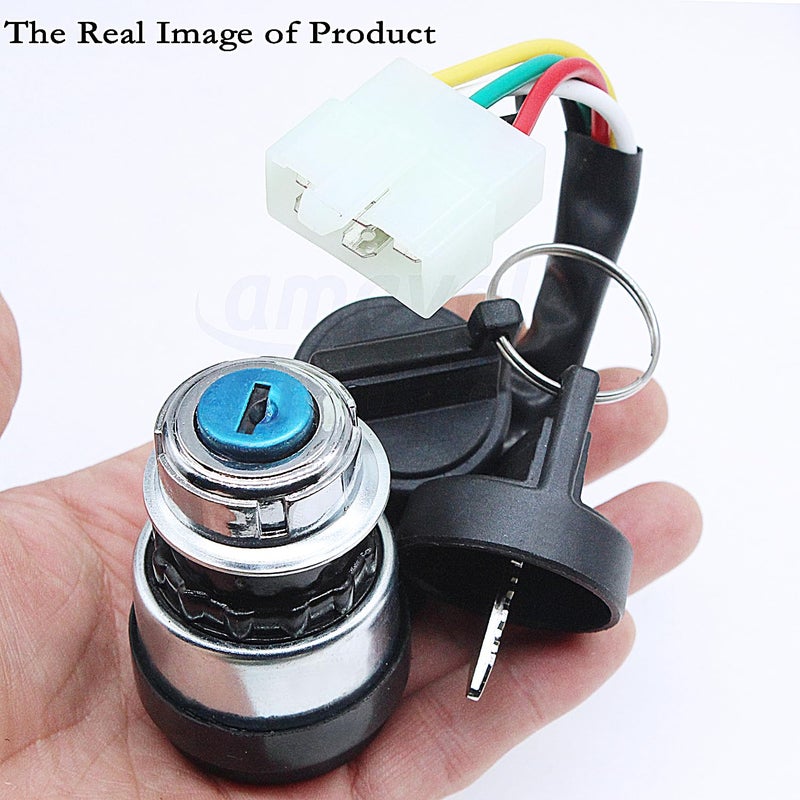 amavoler 5 Wire 5 Pin Ignition Key Switch Replacement Fit for 50cc 70cc 90cc 110cc 125cc 150cc 200cc 250cc Go Kart Dune Buggy ATV. - Image 5